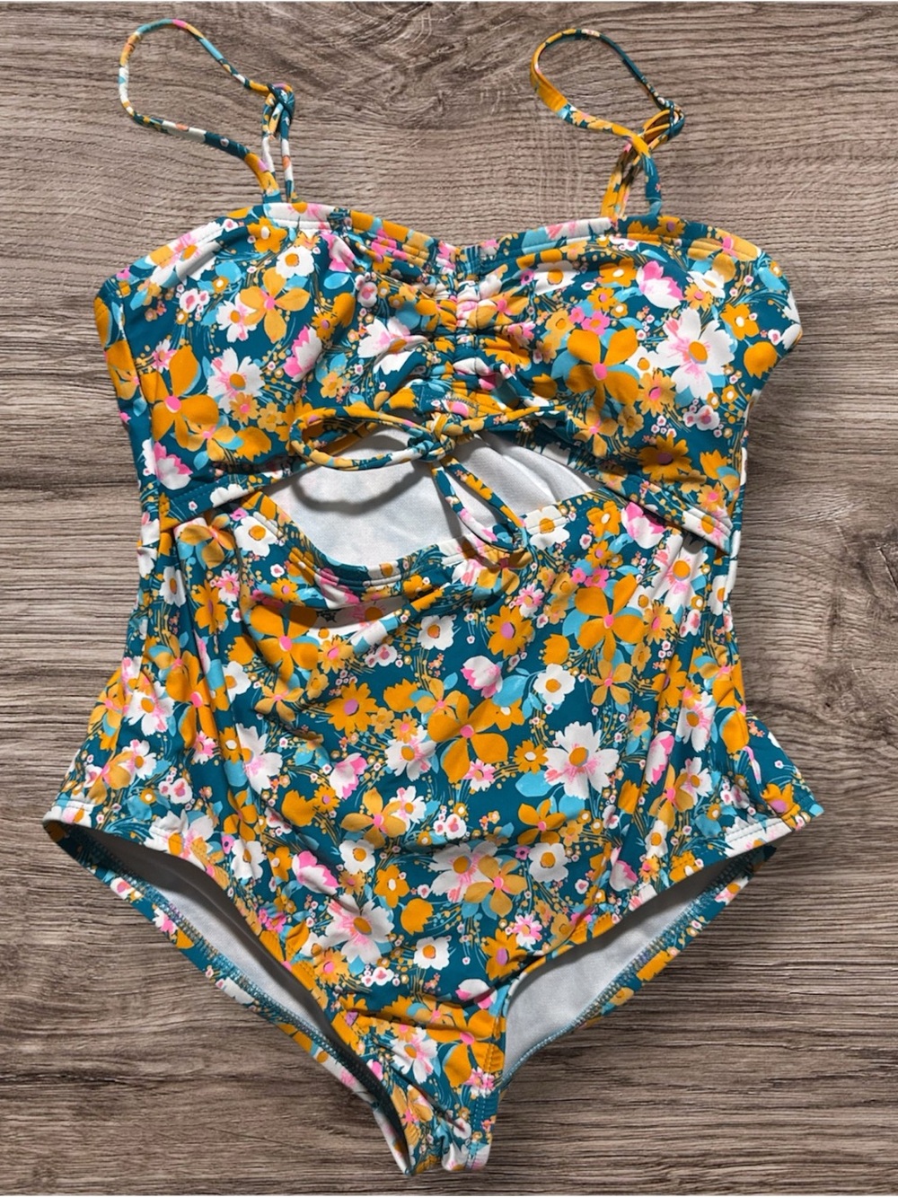 Hobie Teal Floral One-Piece Swimsuit